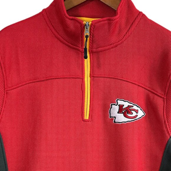 NFL Kansas City Chiefs Team Apparel Knit Pullover 1/4 Zip Sweater Men's M NWT - Picture 3 of 15